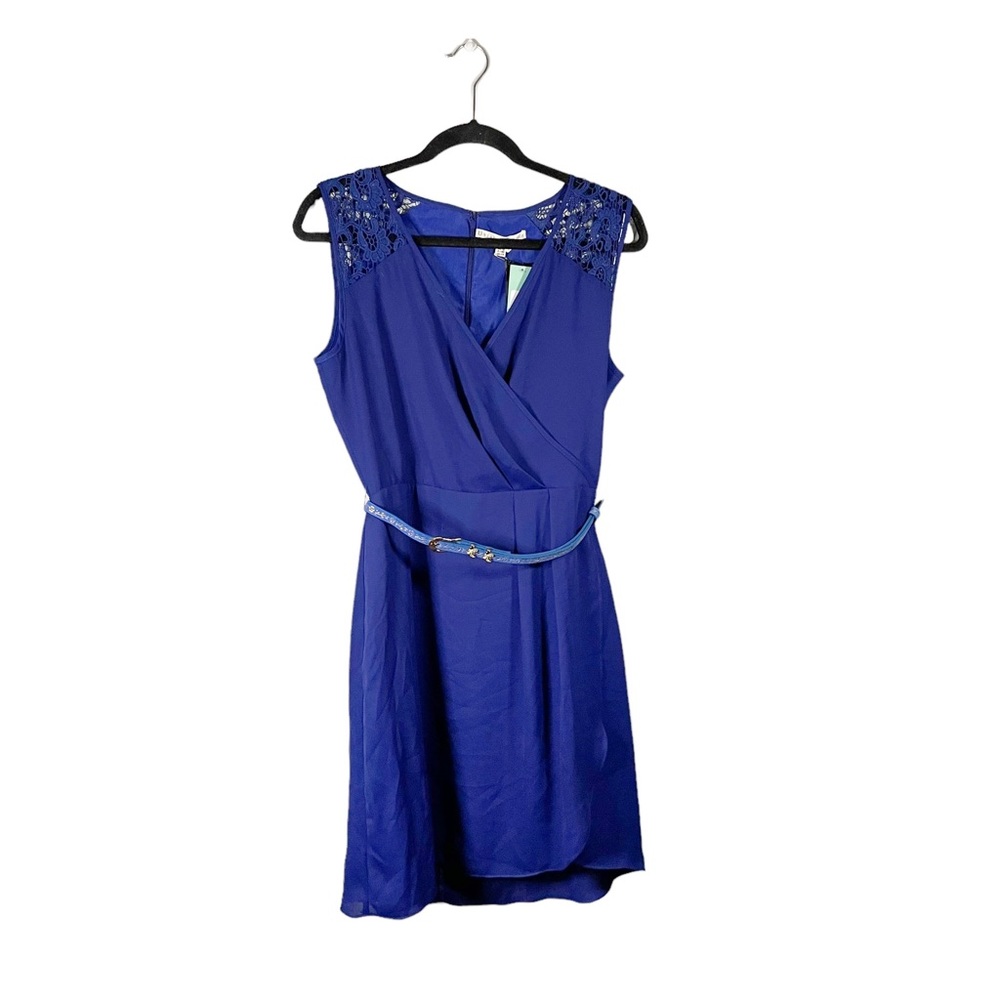 Uttam Boutique Stitch Fix NWT Royal Blue Sleeveless Formal Dress w/ Belt Size 12